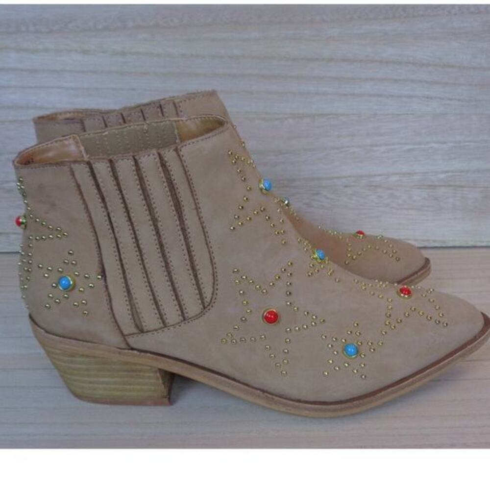 Chinese Laundry Boot Fayme Western Cowboy Booties Stars Womens Size 6.5